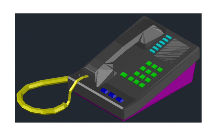 Drawing of telephone 3d view