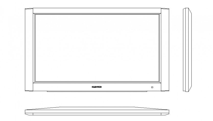 Drawing of television units 2d view in autocad software