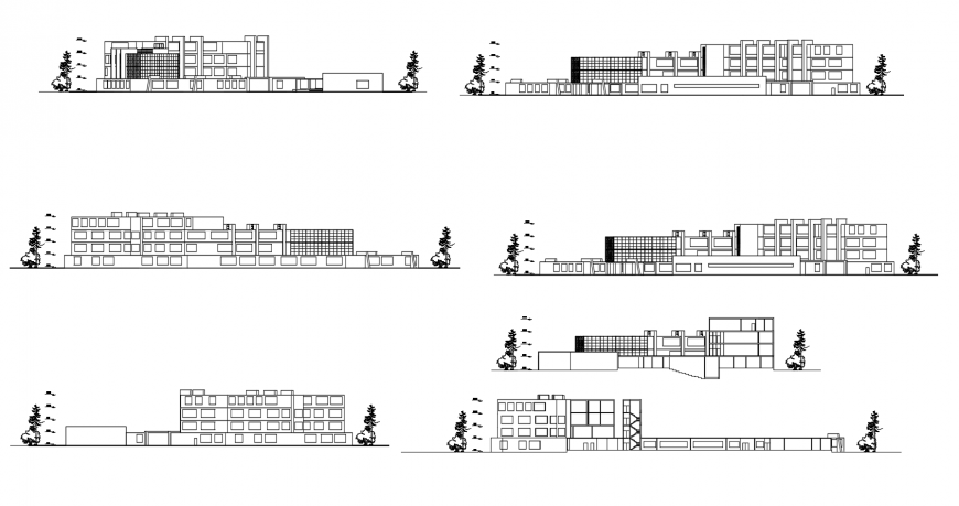 drawing of the 2d design of boarding school AutoCAD file
