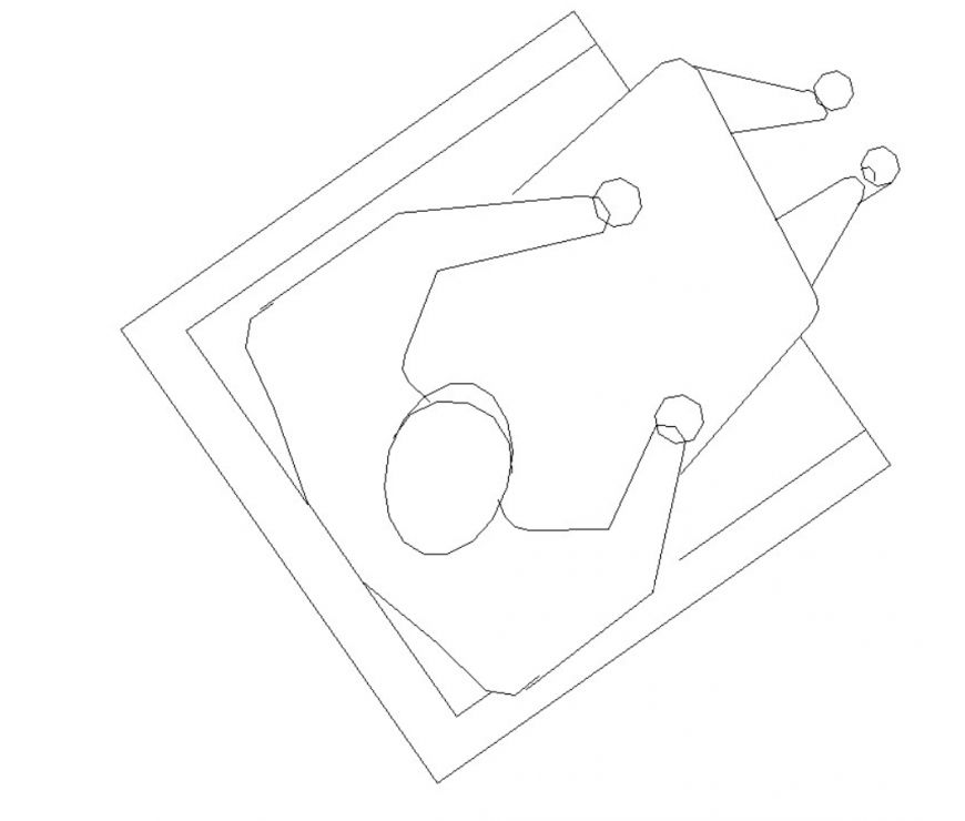drawing of the chair with a human block AutoCAD file