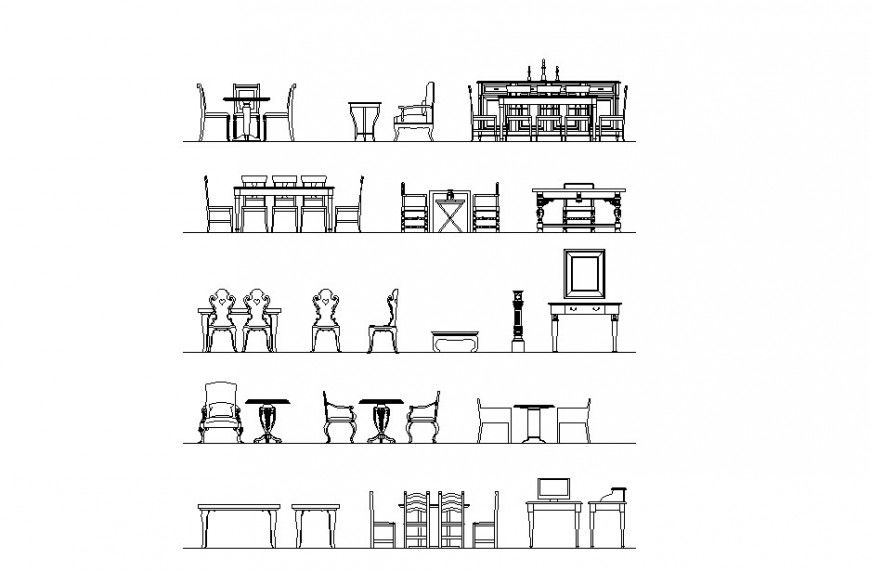 Drawing of the dining table, coffee table etc furniture block AutoCAD file