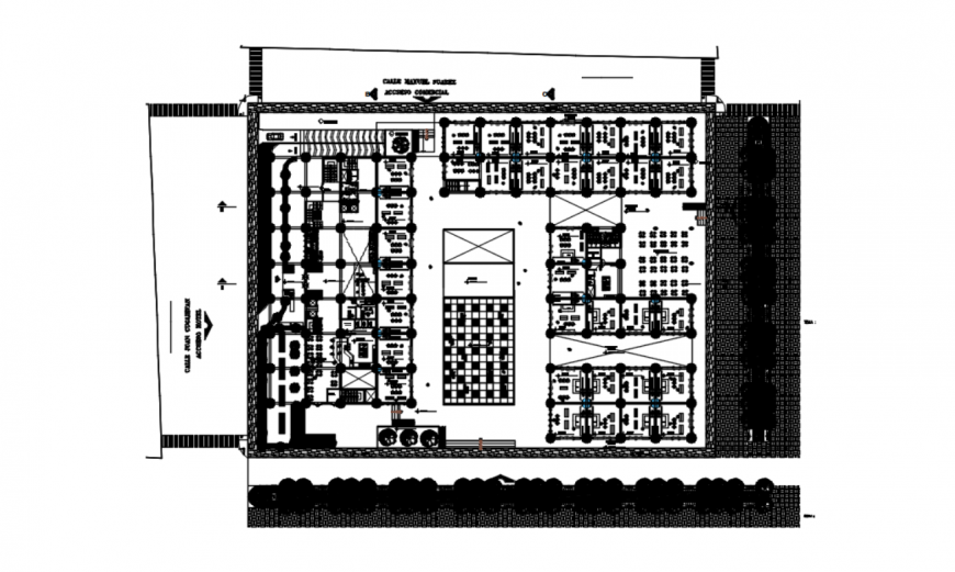 Drawing of the first floor of commercial complex AutoCAD file