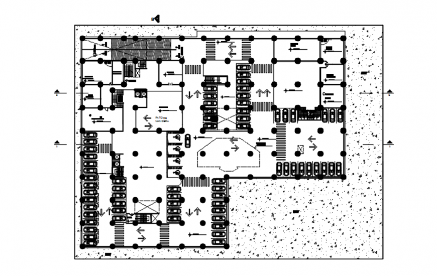 Drawing of the parking area of commercial complex AutoCAD file