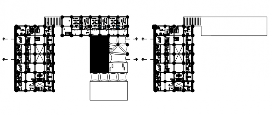 Drawing of the second floor of commercial complex AutoCAD file
