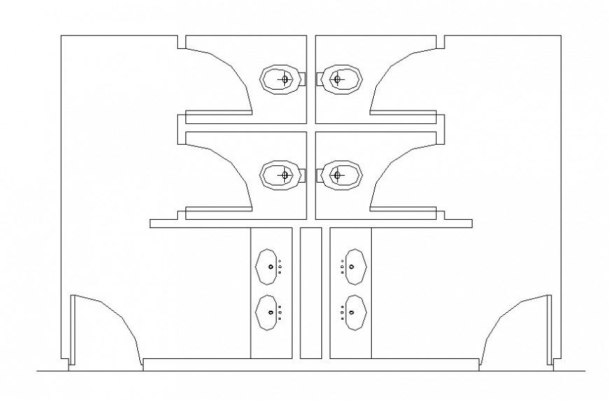 Drawing of toilet block AutoCAD file