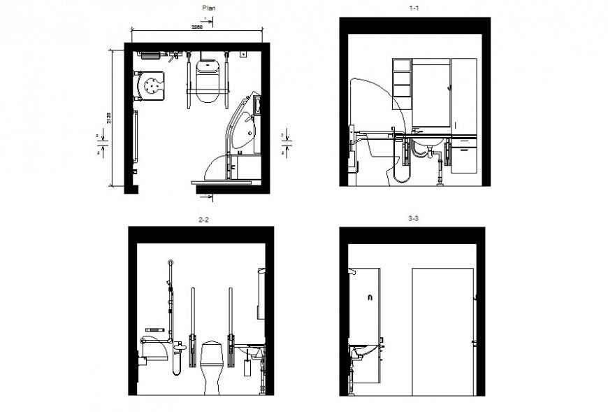 Drawing of toilet floor block AutoCAD file