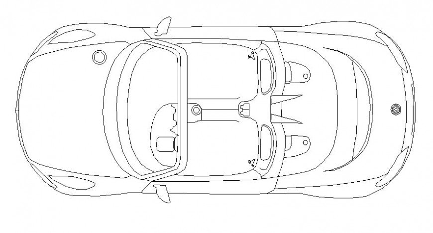 Drawing of transportation car 2d view autocad file