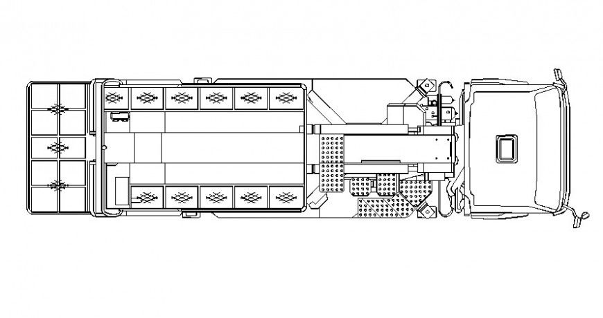 Drawing of transportation units 2d view in autocad