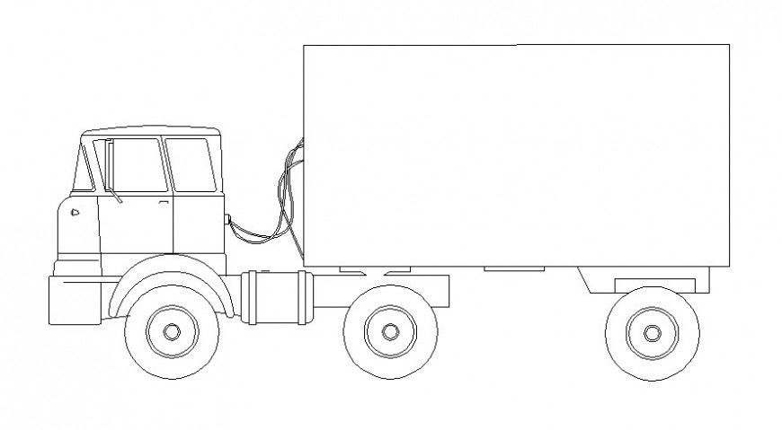 Drawing of transportation units elevation 2d view autocad file