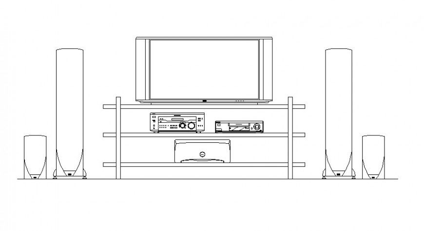 Drawing of Tv units 2d view in autocad software