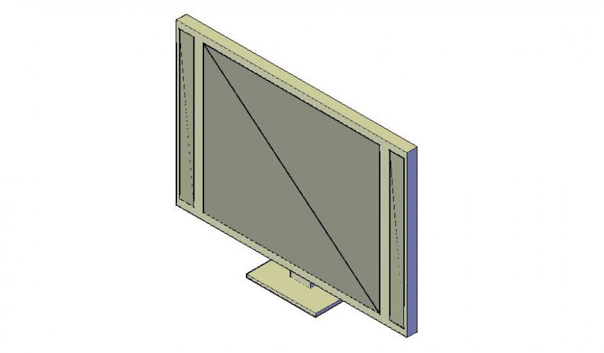 Drawing of TV units elevation 3d model in autocad
