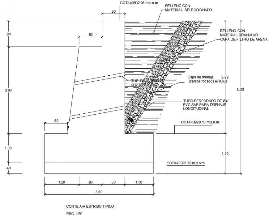 Drawing of under ground construction in dwg file.