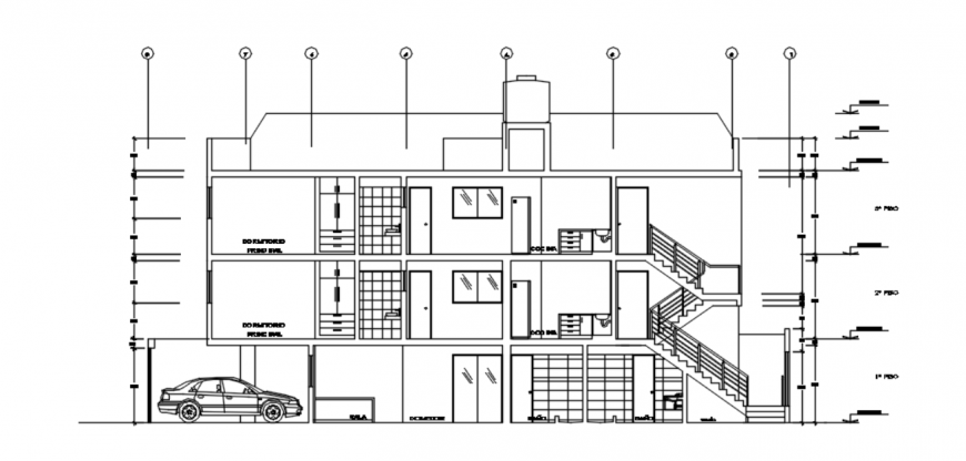 Drawing of urban house 2d detail AutoCAD file