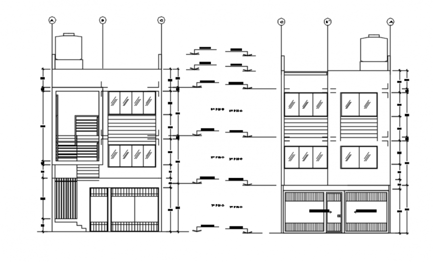 Drawing of urban house detail AutoCAD file