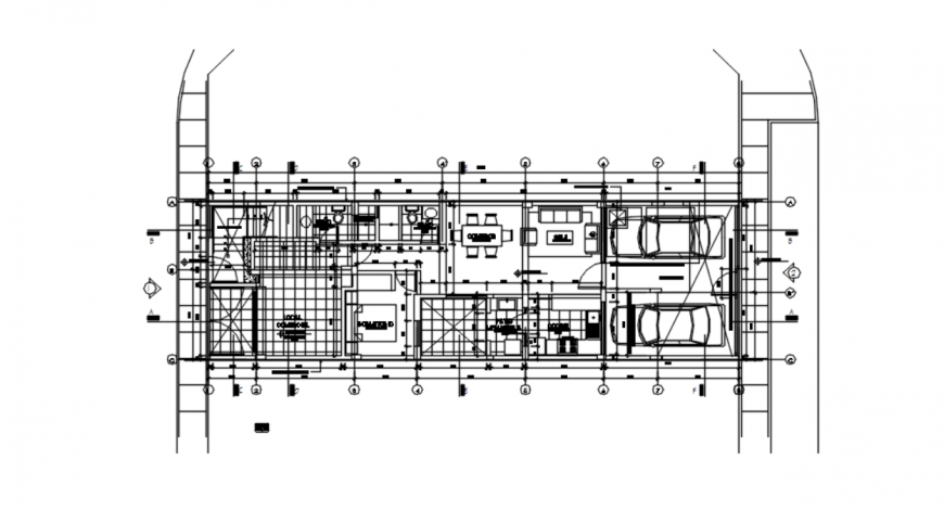 Drawing of urban house plan AutoCAD file