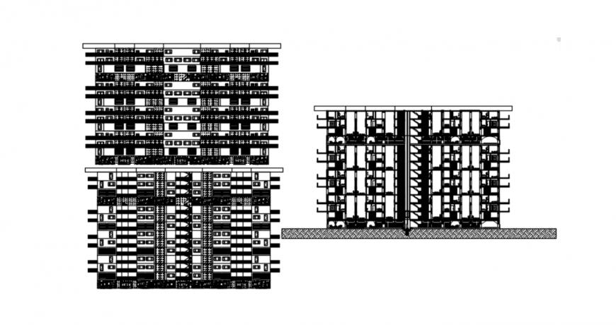 Drawing of urban multistory building details AutoCAD files