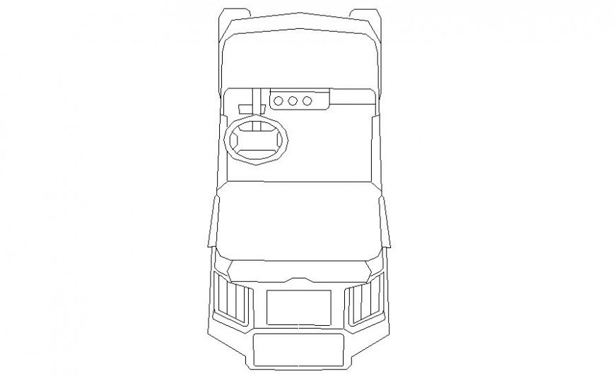 Drawing of vehicle blocks 2d view elevation in autocad file