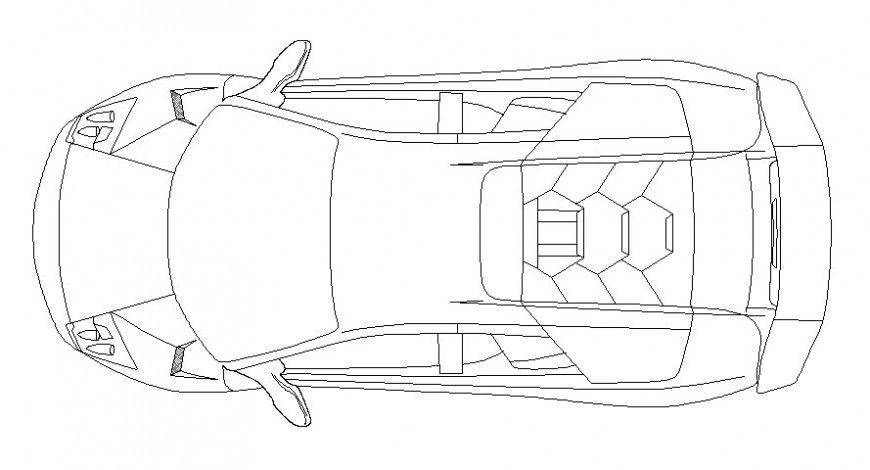 Drawing of vehicle car 2d view elevation autocad file