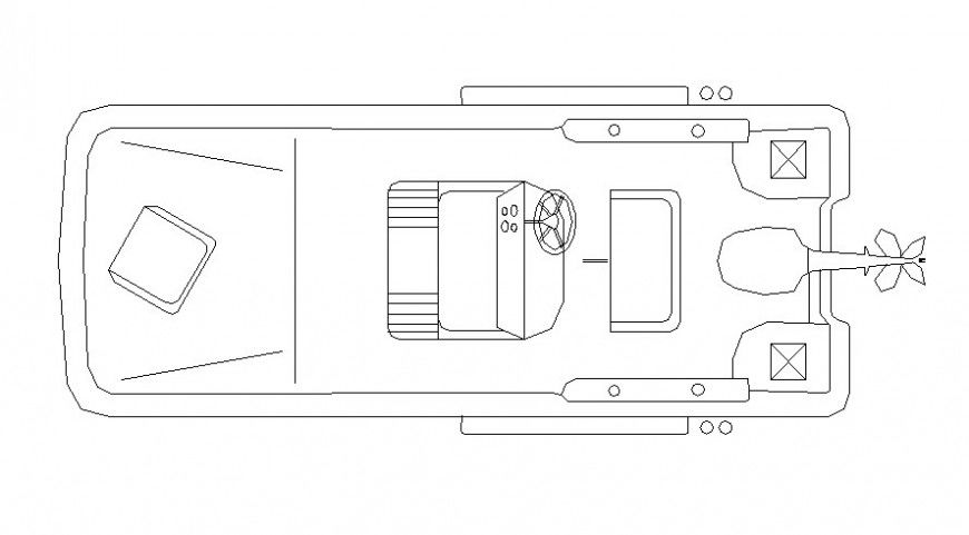Drawing of vehicle elevation 2d view in autocad
