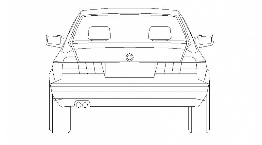Drawing of vehicle elevation 2d view transportation units dwg file
