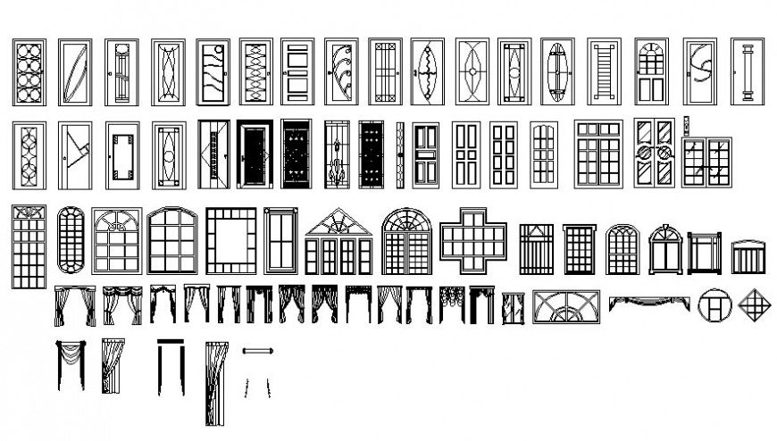Drawing of window-door block AutoCAD file