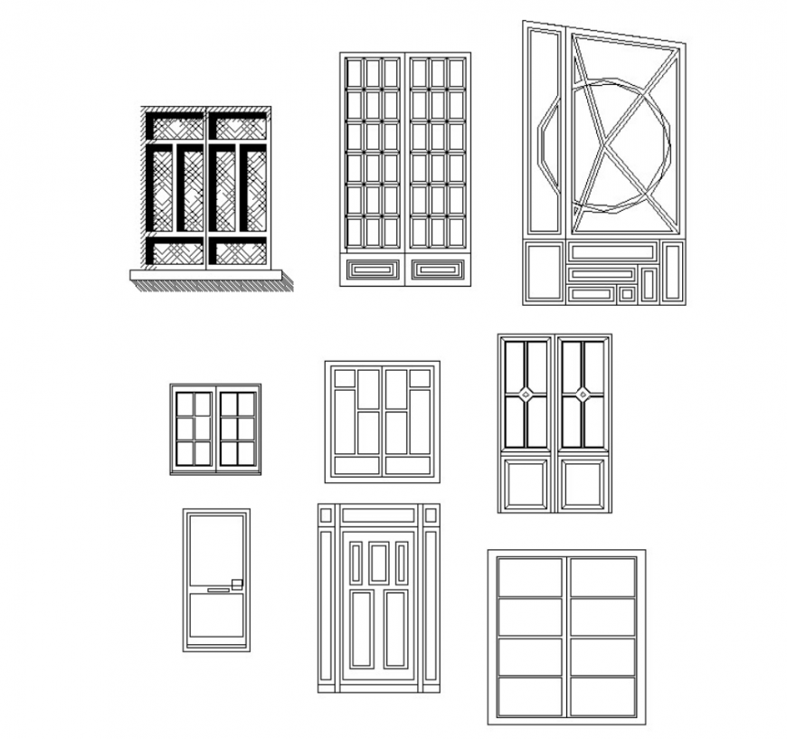 Drawing of window 2d blocks AutoCAD file