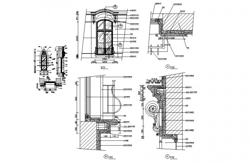 Drawing of window detail AutoCAD file