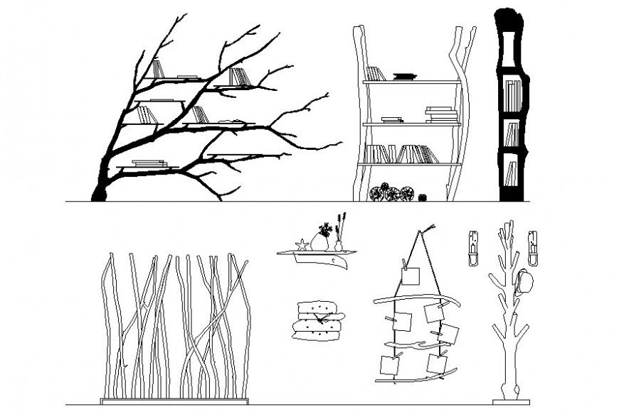 Drawing of wooden decoration blocks AutoCAD file
