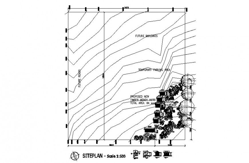 Drawing of wooden wendy huts details blocks AutoCAD file