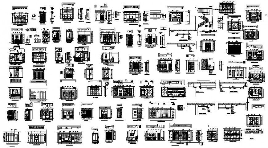 Drawing room and other types of furniture blocks drawing in autocad