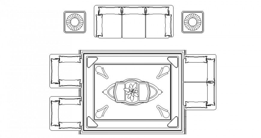 Drawing room blocks detail furniture units 2d view autocad file