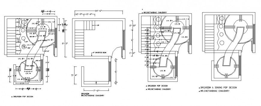 Drawing room ceiling plan and pop details dwg file