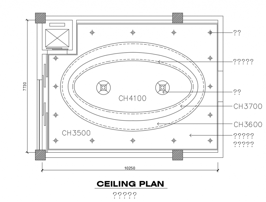 Drawing room ceiling plan cad drawing details dwg file