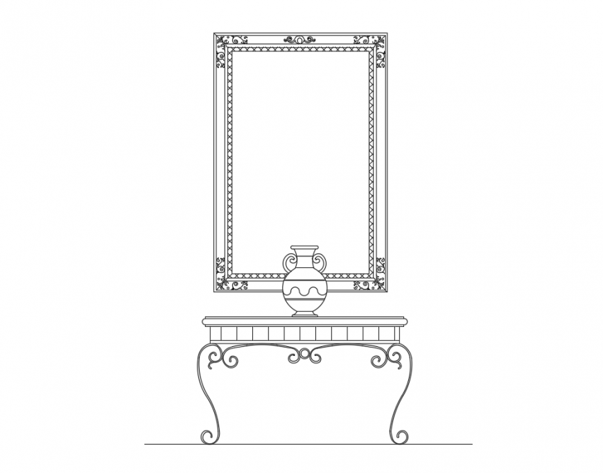 Drawing room furniture blocks with table and painting cad drawing details dwg file