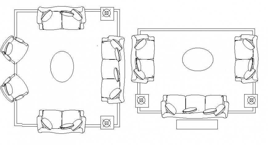 Drawing room furniture elevation block cad drawing details dwg file