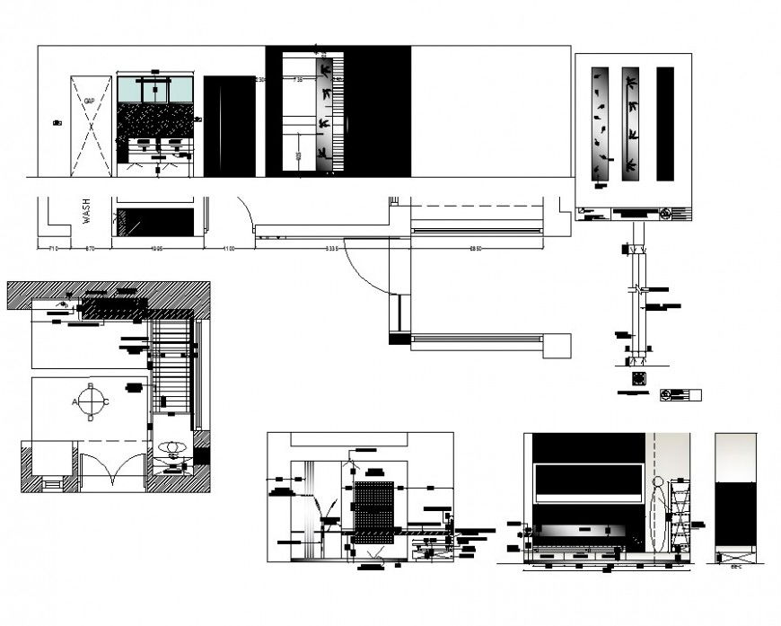 Drawing room interiors detail CAD structural unit layout file in autocad file