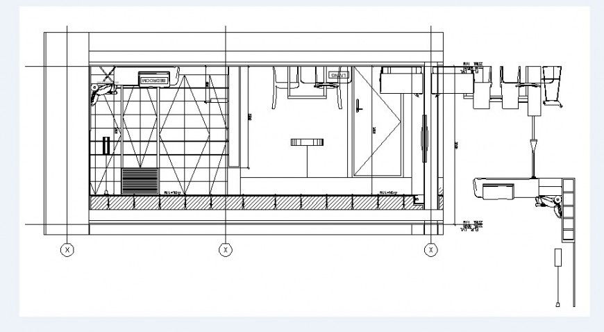 Drawing room of house section, plan and furniture cad drawing details dwg file
