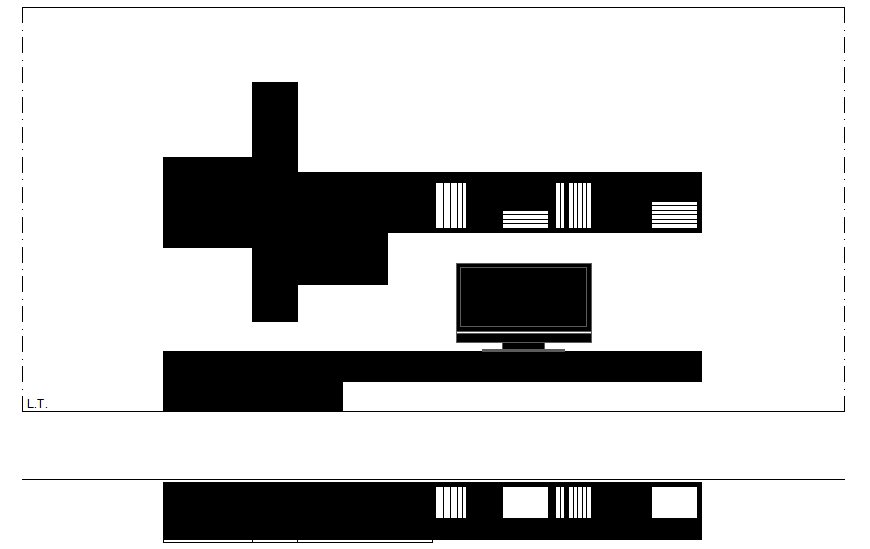 Drawing room T.V unit autocad file