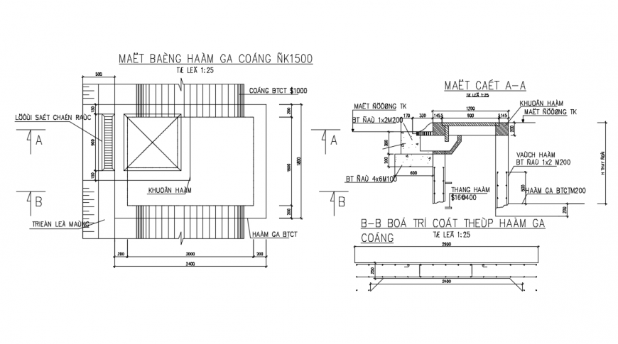 Drawing Section B - B  has the ability to install the device in detail