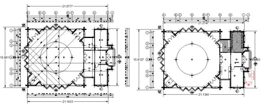 Drawings 2d plan of mosque building dwg autocad software file