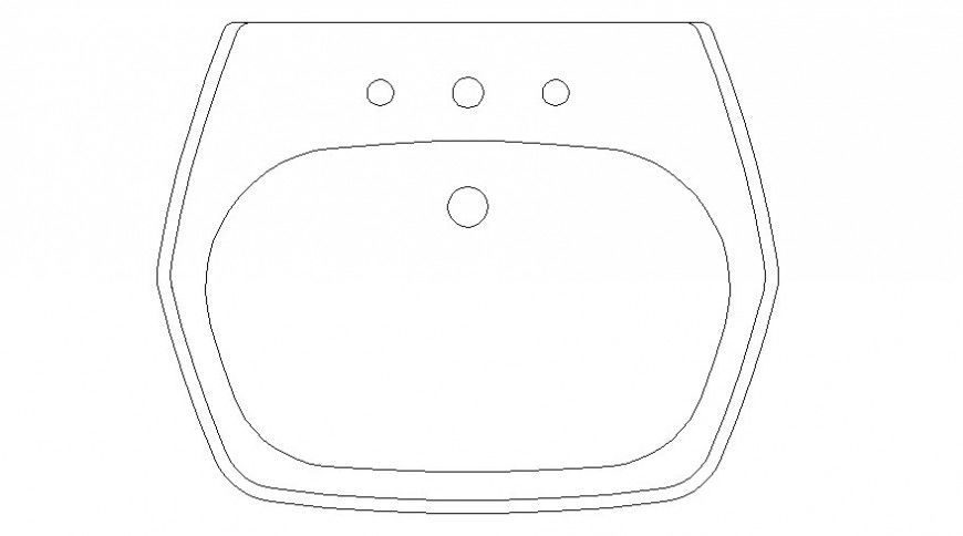 Drawings 2d view design of washbasin blocks autocad software file