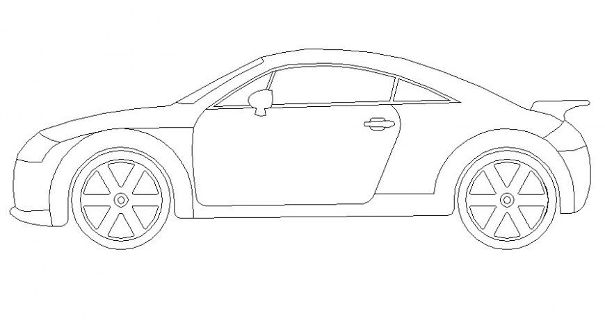 Drawings 2d view elevation of car vehicle blocks autocad software file