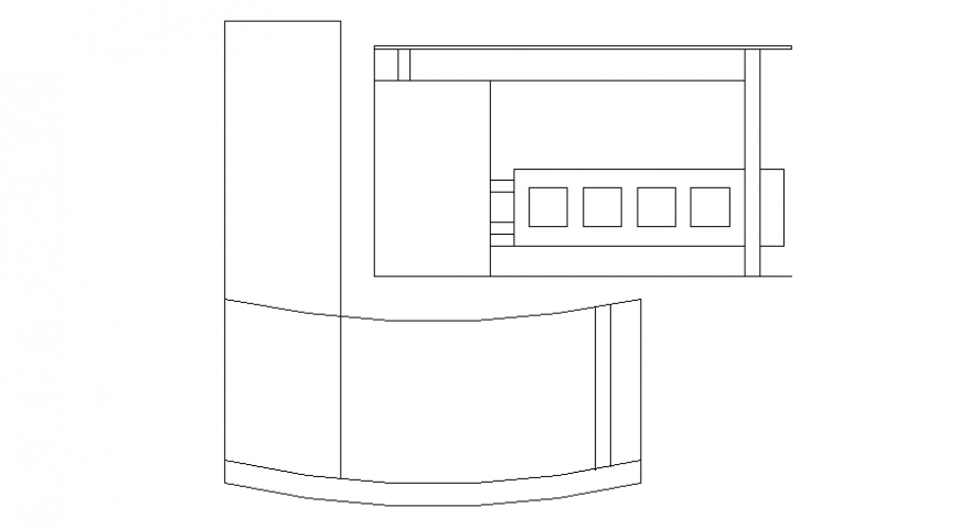 Drawings 2d view elevation of furniture autocad software file