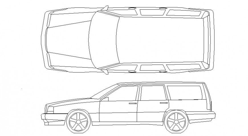 Drawings 2d view elevation of vehicle blocks autocad file
