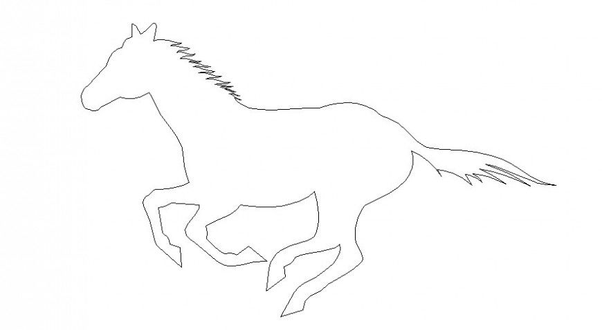 Drawings 2d view horse elevation autocad software file