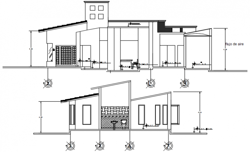 Drawings 2d view house units sectional units dwg autocad file