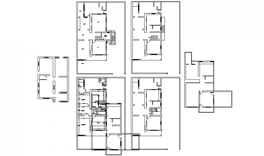 Drawings 2d view layout plan of housing units autocad software file