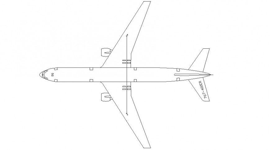 Drawings 2d view of airplane transportation units dwg file