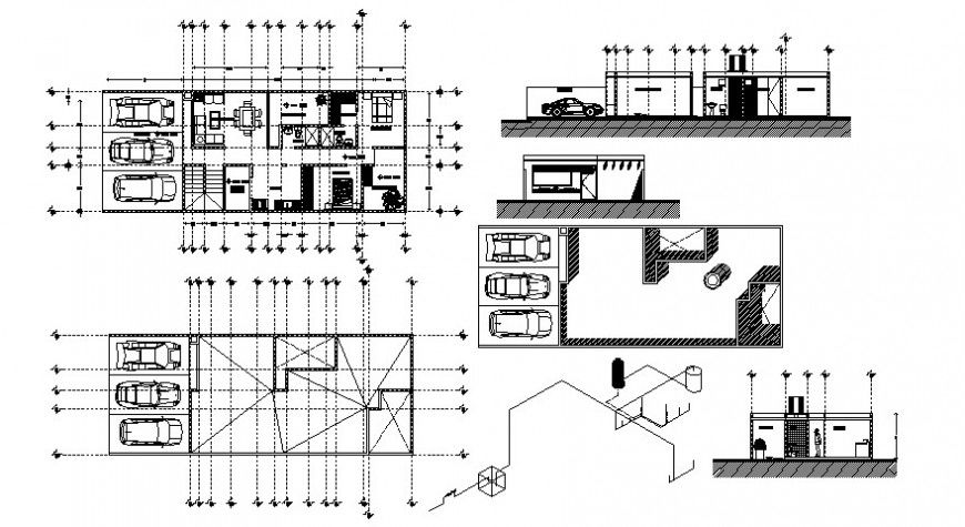 Drawings 2d view of house elevation and plan autocad softwrae file