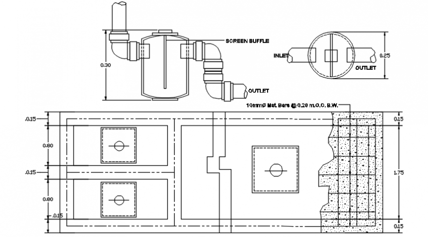 Drawings 2d view of plumbing blocks dwg autocad file
